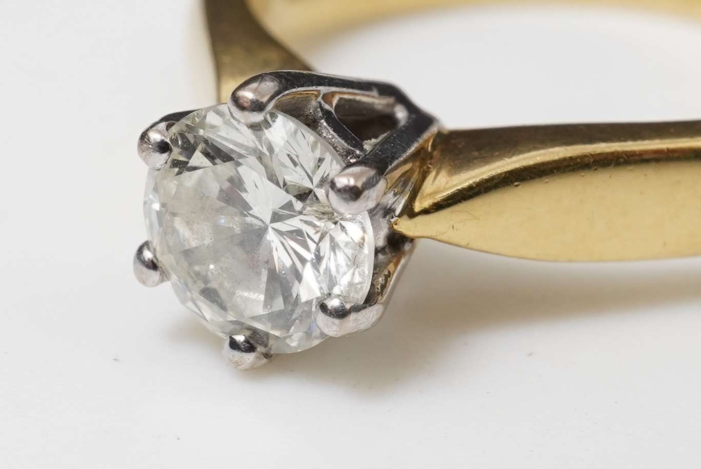 A solitaire diamond ring
